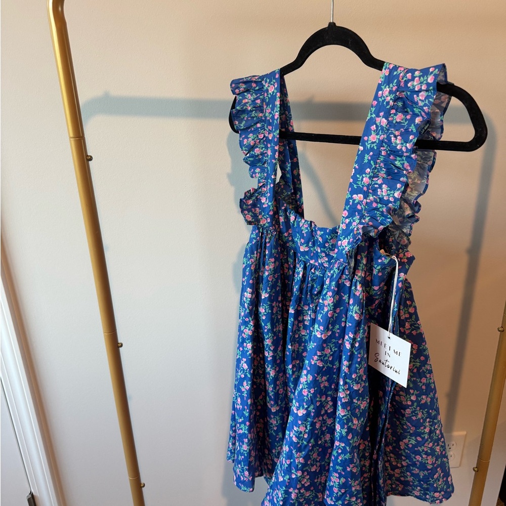 Meet Me In Santorini Floral Ruffled Sundress